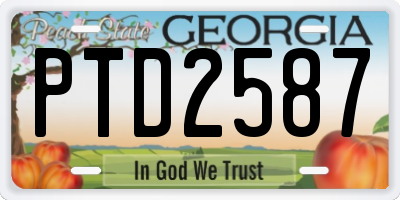 GA license plate PTD2587
