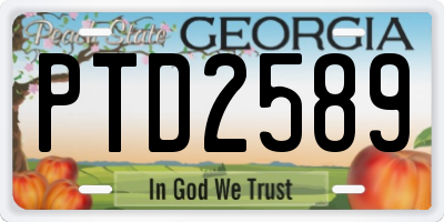 GA license plate PTD2589