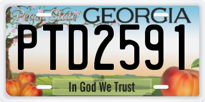 GA license plate PTD2591