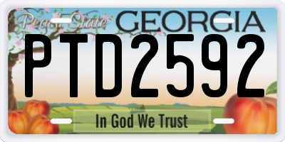 GA license plate PTD2592