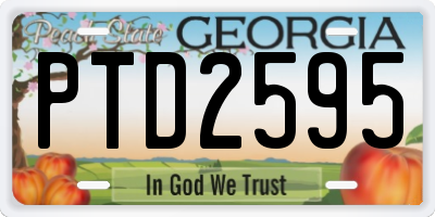 GA license plate PTD2595