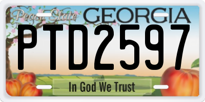 GA license plate PTD2597