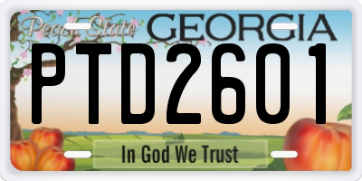 GA license plate PTD2601