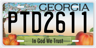 GA license plate PTD2611