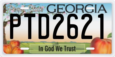 GA license plate PTD2621