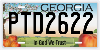 GA license plate PTD2622