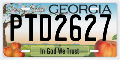 GA license plate PTD2627