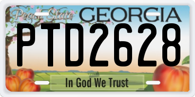 GA license plate PTD2628