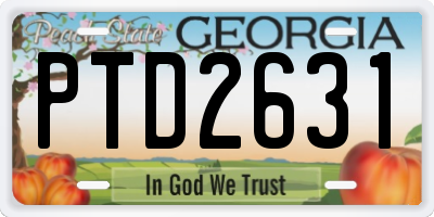 GA license plate PTD2631