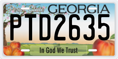 GA license plate PTD2635