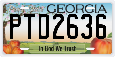 GA license plate PTD2636