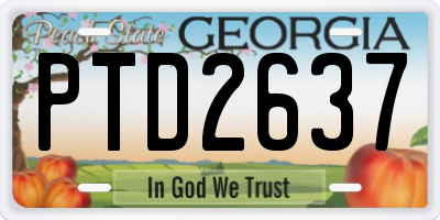 GA license plate PTD2637