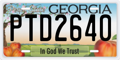 GA license plate PTD2640