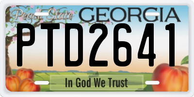 GA license plate PTD2641