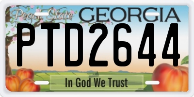 GA license plate PTD2644