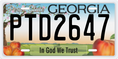 GA license plate PTD2647