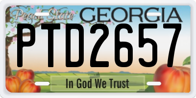 GA license plate PTD2657