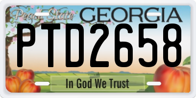 GA license plate PTD2658