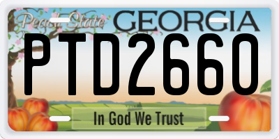 GA license plate PTD2660