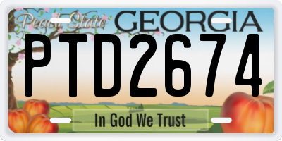 GA license plate PTD2674
