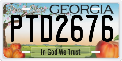 GA license plate PTD2676
