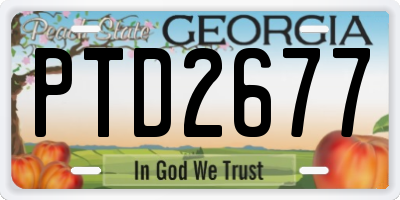 GA license plate PTD2677