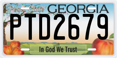 GA license plate PTD2679
