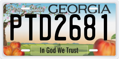 GA license plate PTD2681