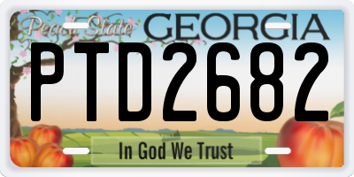 GA license plate PTD2682