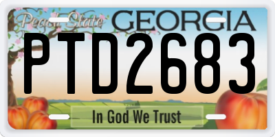 GA license plate PTD2683