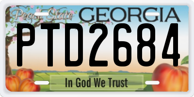 GA license plate PTD2684