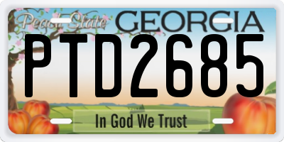 GA license plate PTD2685