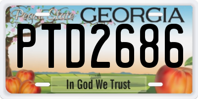 GA license plate PTD2686