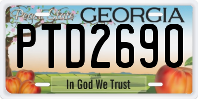GA license plate PTD2690