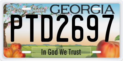 GA license plate PTD2697