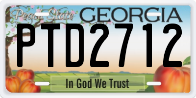 GA license plate PTD2712