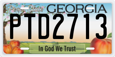 GA license plate PTD2713