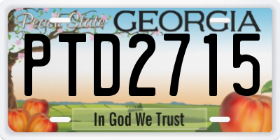GA license plate PTD2715