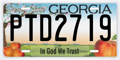 GA license plate PTD2719