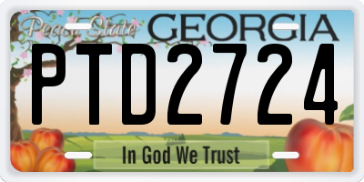 GA license plate PTD2724