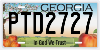 GA license plate PTD2727