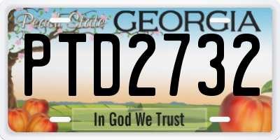 GA license plate PTD2732