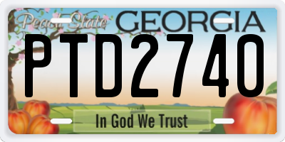 GA license plate PTD2740