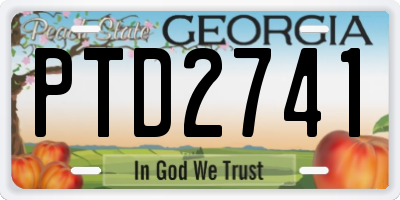 GA license plate PTD2741