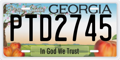 GA license plate PTD2745