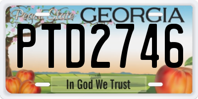 GA license plate PTD2746