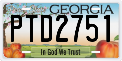 GA license plate PTD2751