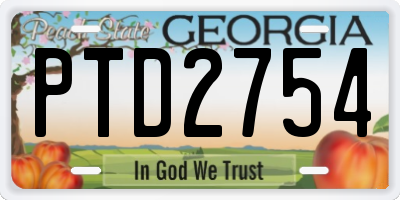 GA license plate PTD2754