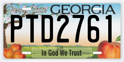 GA license plate PTD2761