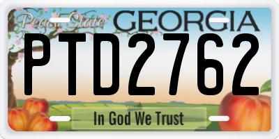 GA license plate PTD2762